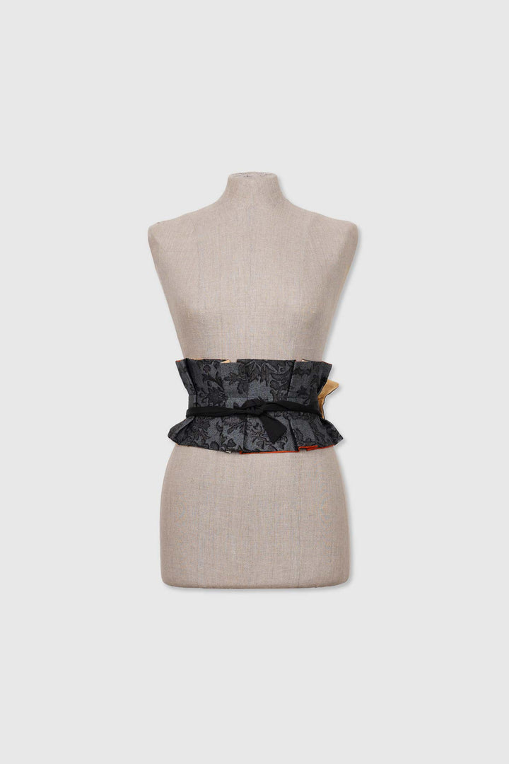 Silk Reversible Pleated Belt | Aurora | Classic Forest