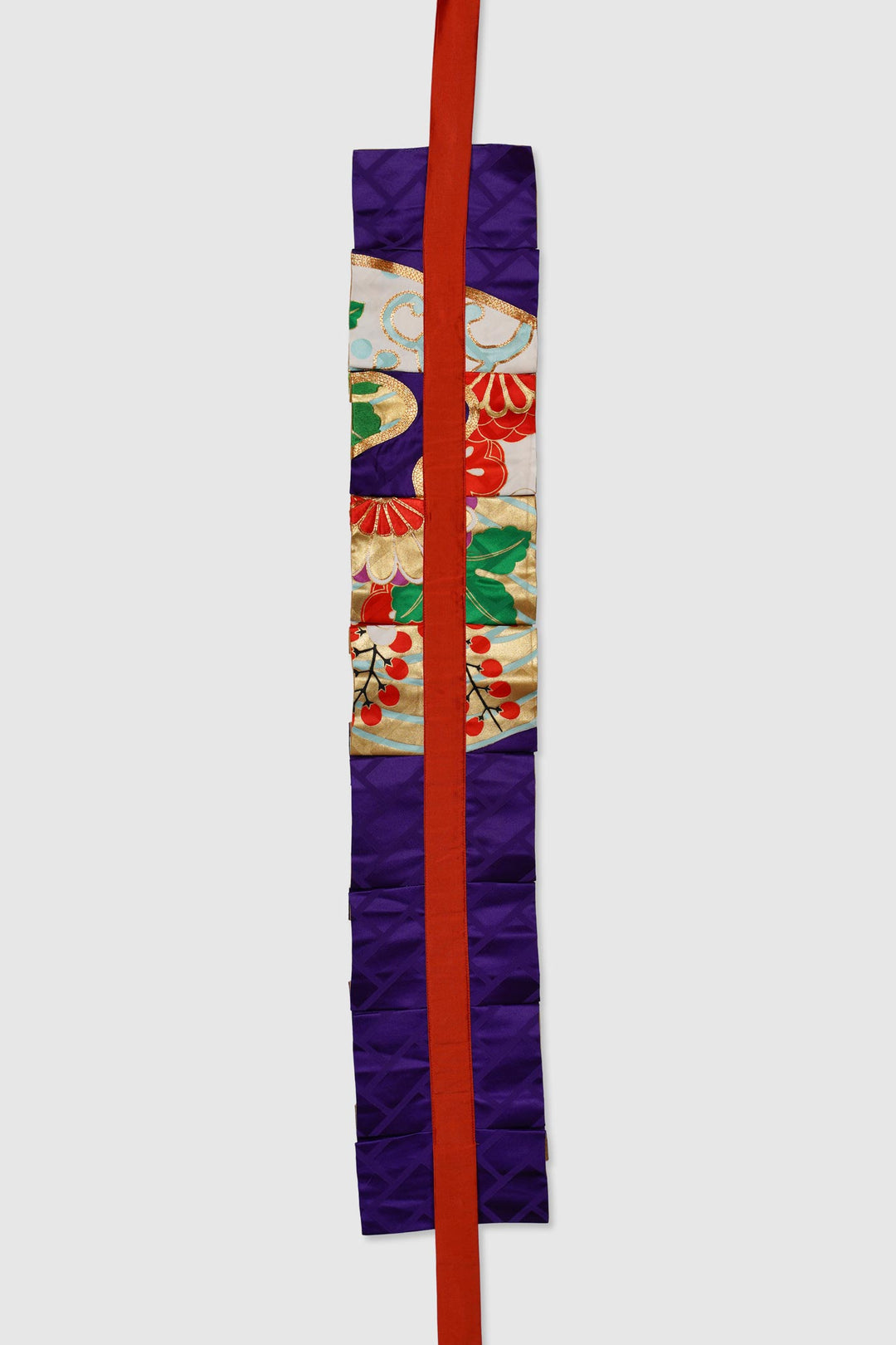 Silk Reversible Pleated Belt | Aurora | Floral Purple