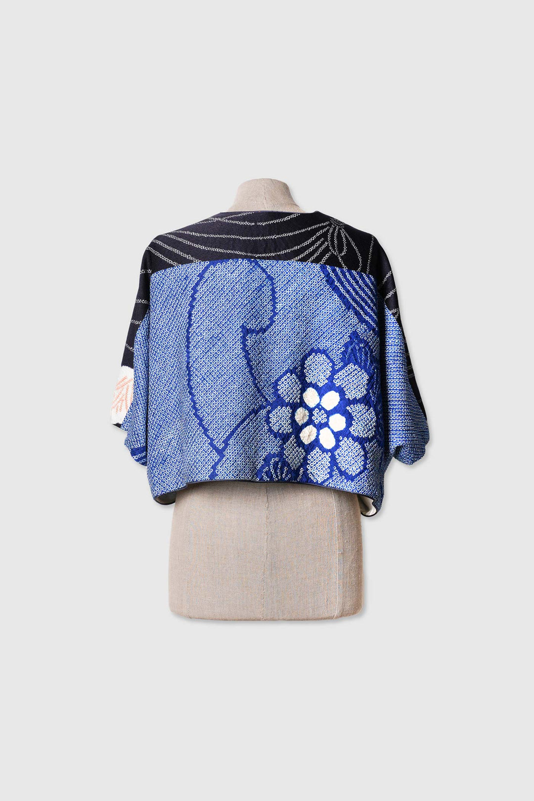 Silk & Shibori Reversible 4-Way Bolero Jacket | Dokujisei