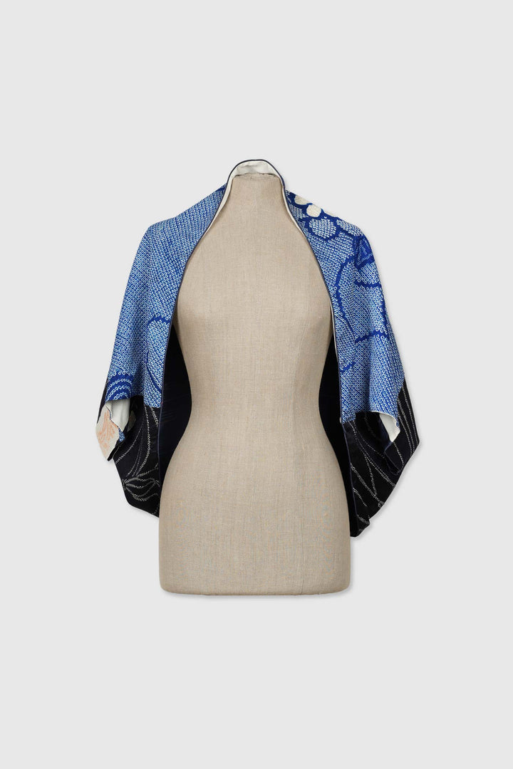 Silk & Shibori Reversible 4-Way Bolero Jacket | Dokujisei