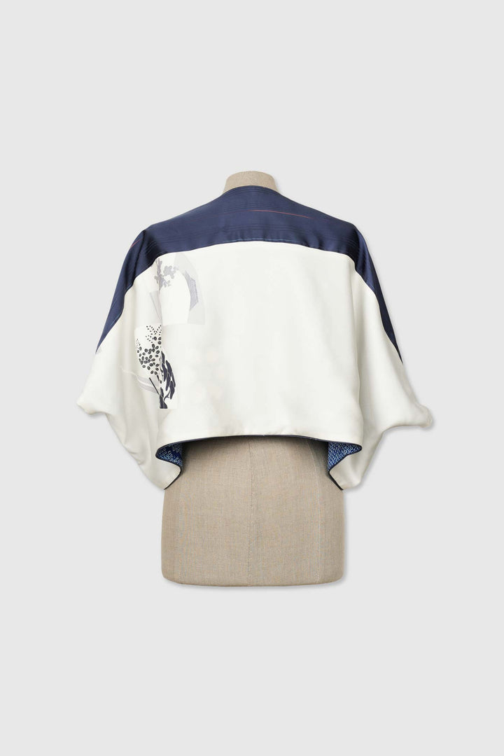 Silk & Shibori Reversible 4-Way Bolero Jacket | Dokujisei