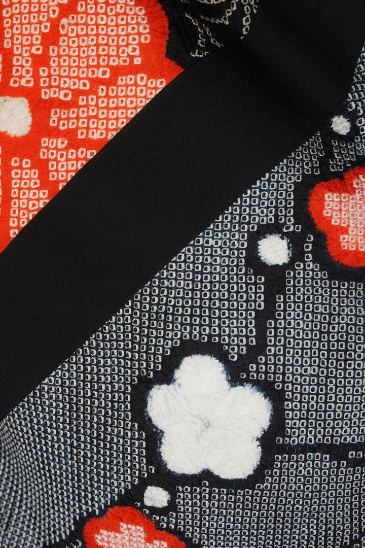 Silk & Shibori Reversible 4-Way Bolero Jacket | Dokujisei | Red Floral