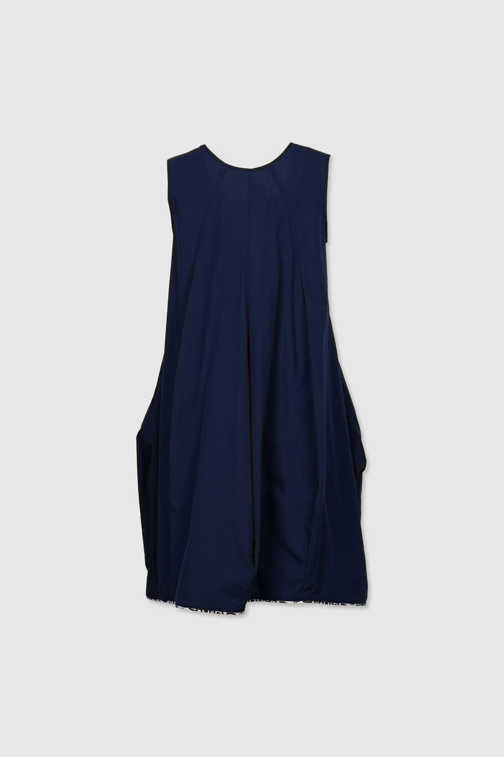Sleeveless Cotton Dress with Pointed Panels & Yukata Piping | Akemi