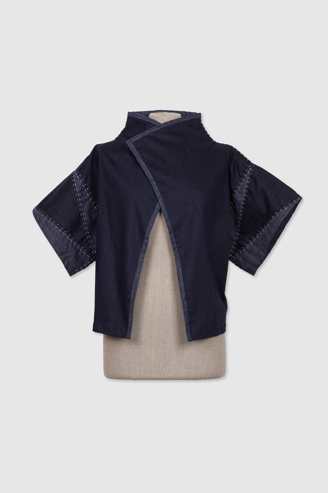 Soft Denim Reversible Patchwork Jacket | Chiaki | Bleu