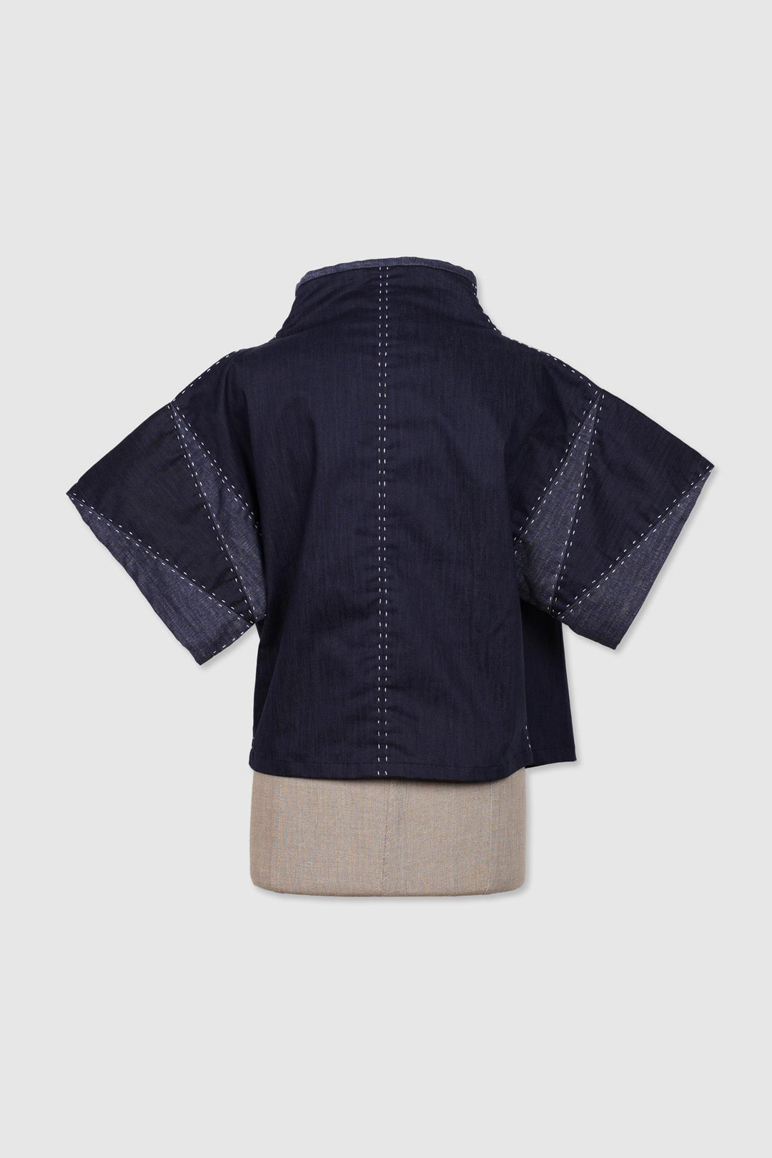 Soft Denim Reversible Patchwork Jacket | Chiaki | Bleu