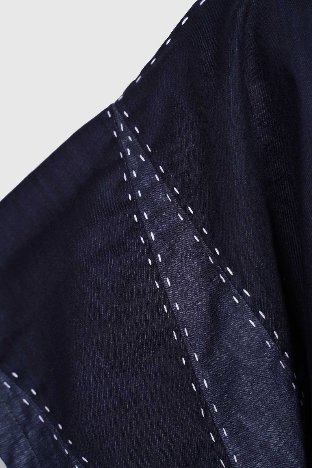 Soft Denim Reversible Patchwork Jacket | Chiaki | Bleu