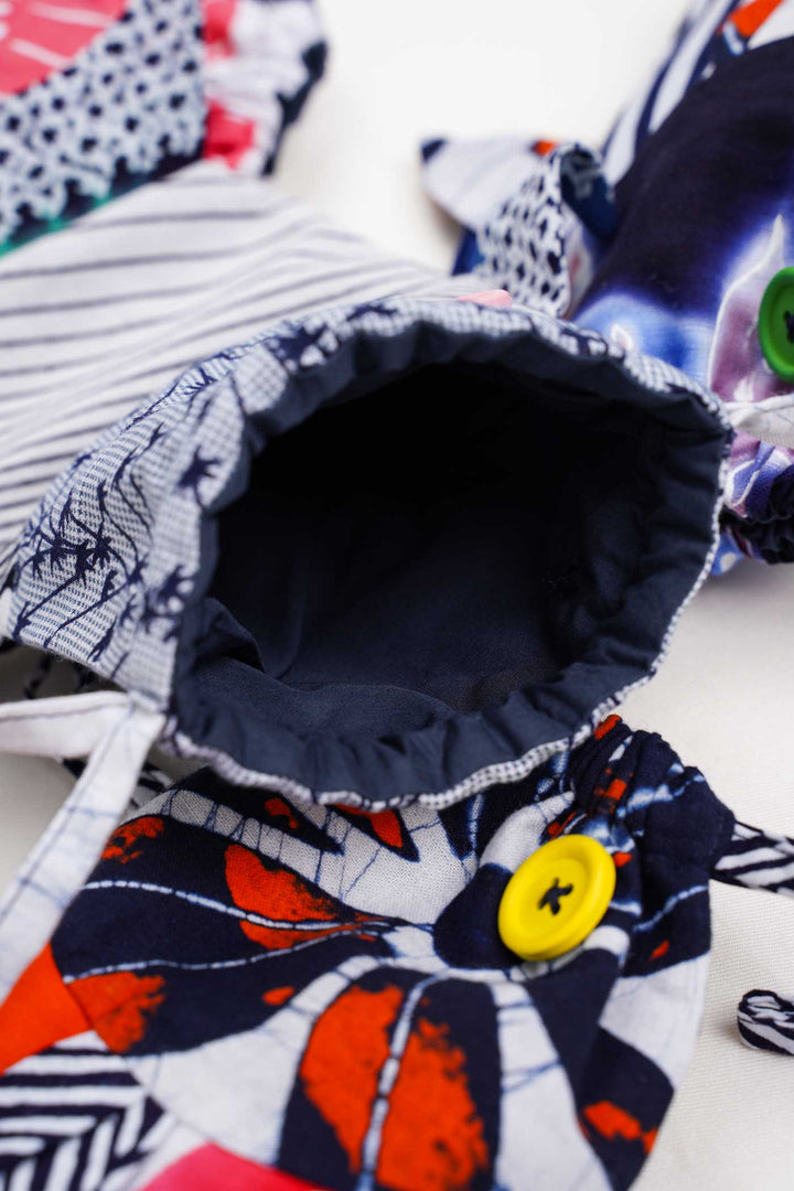 Yukata Cotton Drawstring Fish Pouch | Kaizen