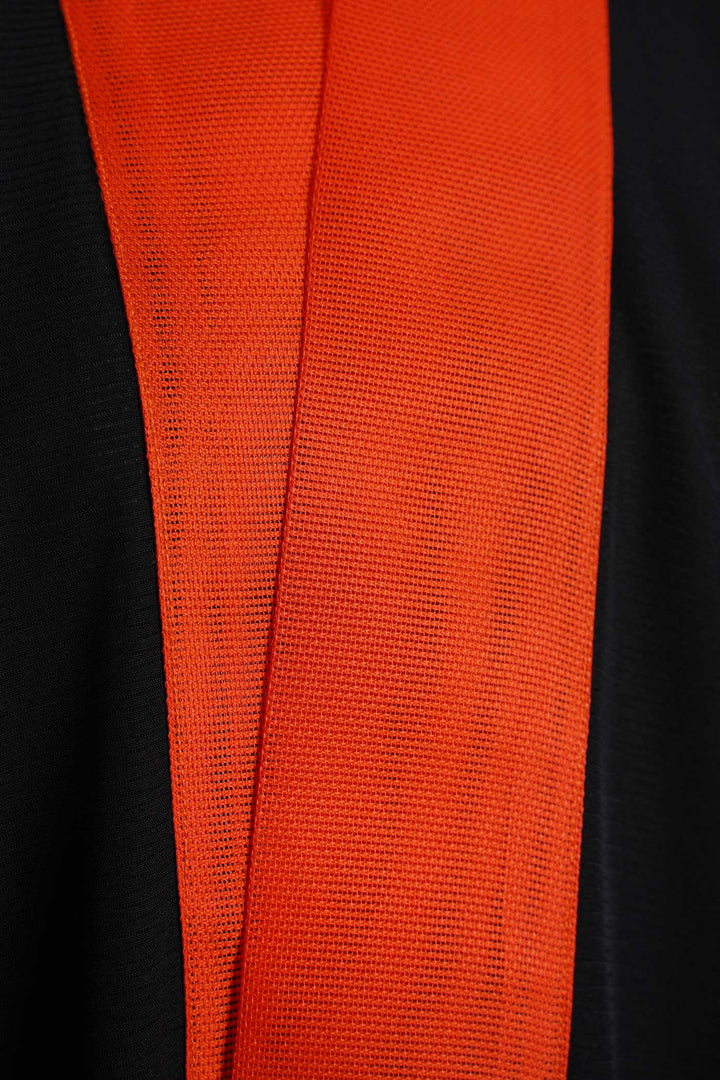 3/4 Sleeves Light Silk Jacket with Stunning Orange Lapel and Correspondent White Moms