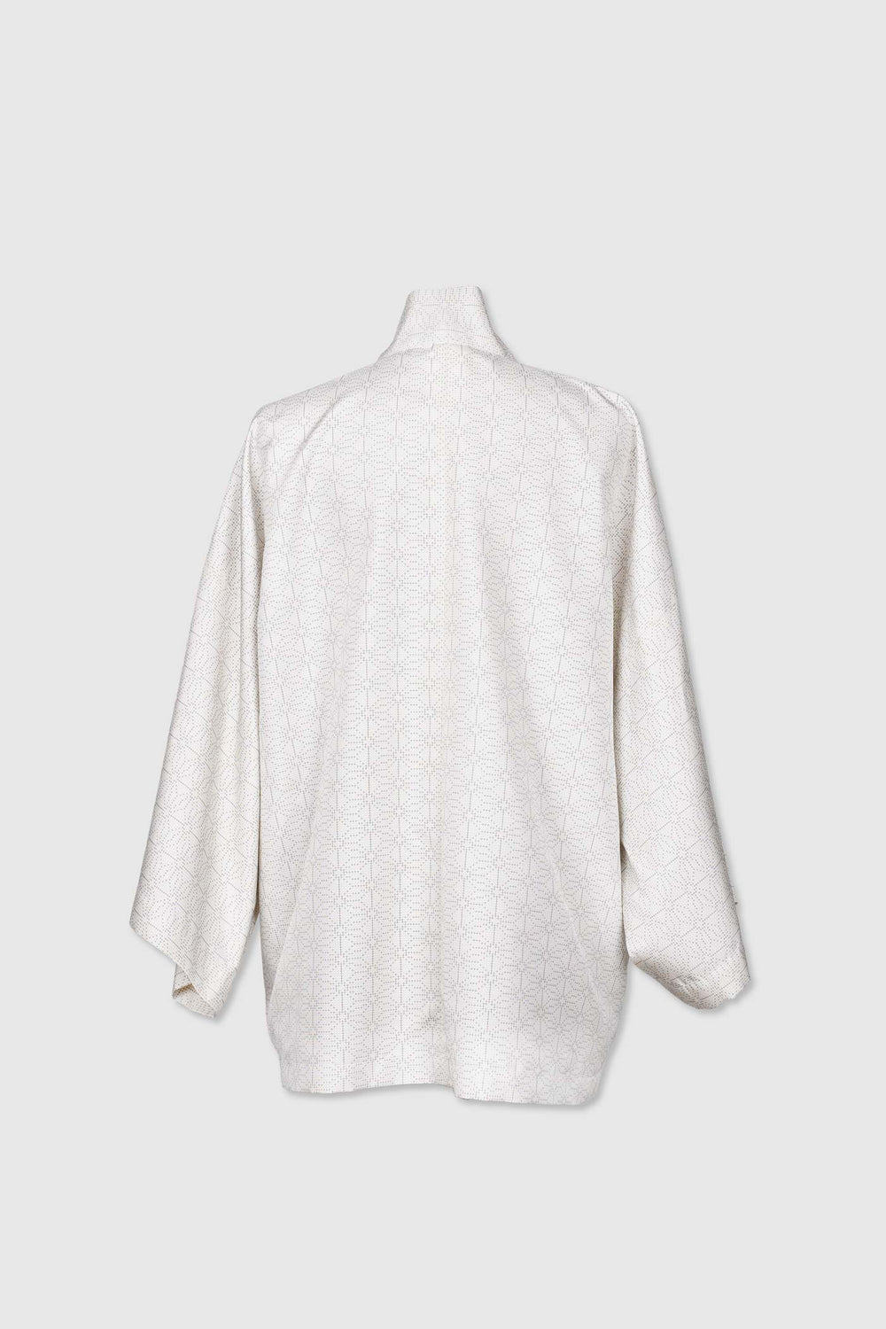 3/4 Sleeves Silk Jacket with Subtle Geometric Designs