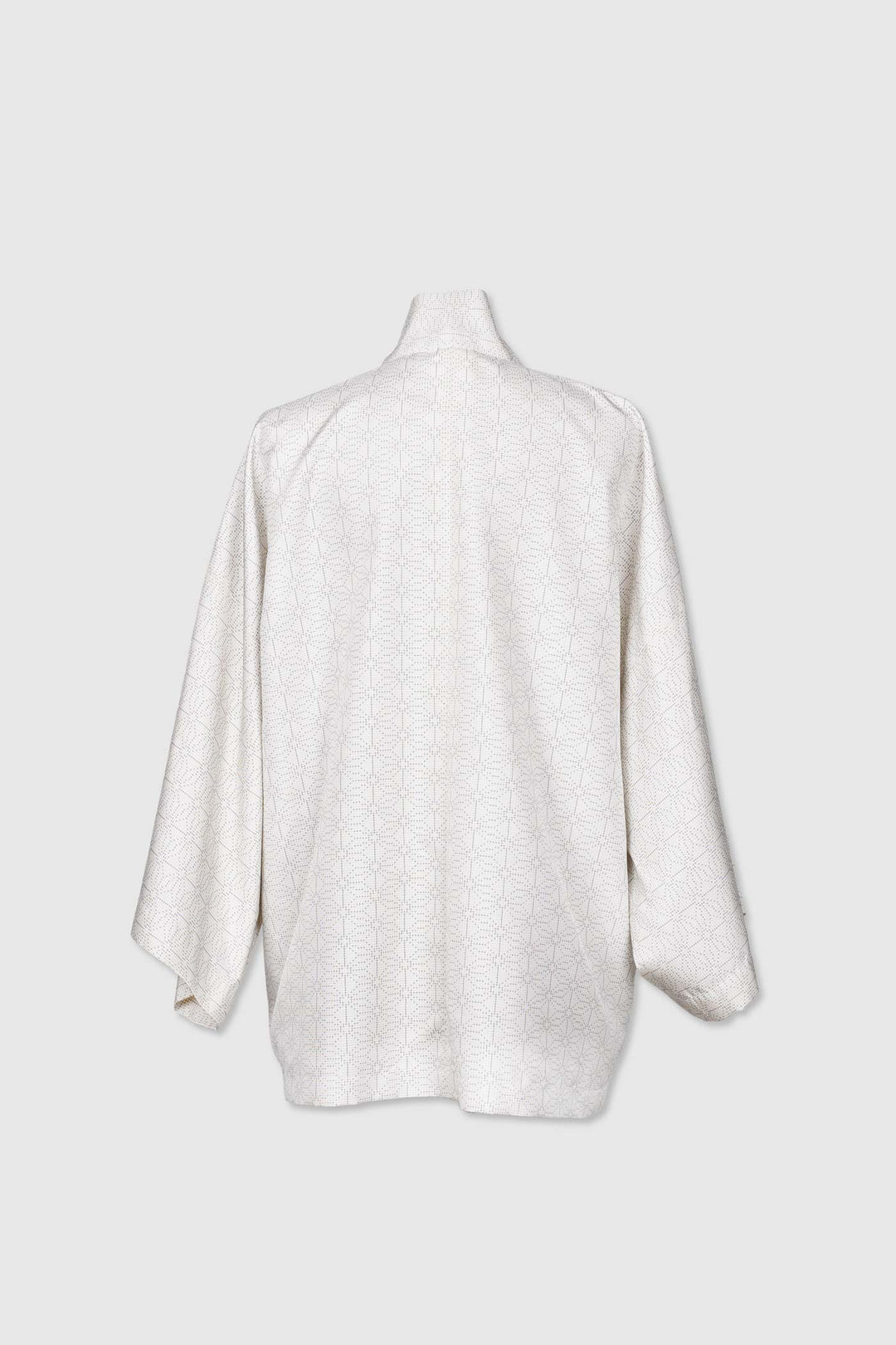3/4 Sleeves Silk Jacket with Subtle Geometric Designs