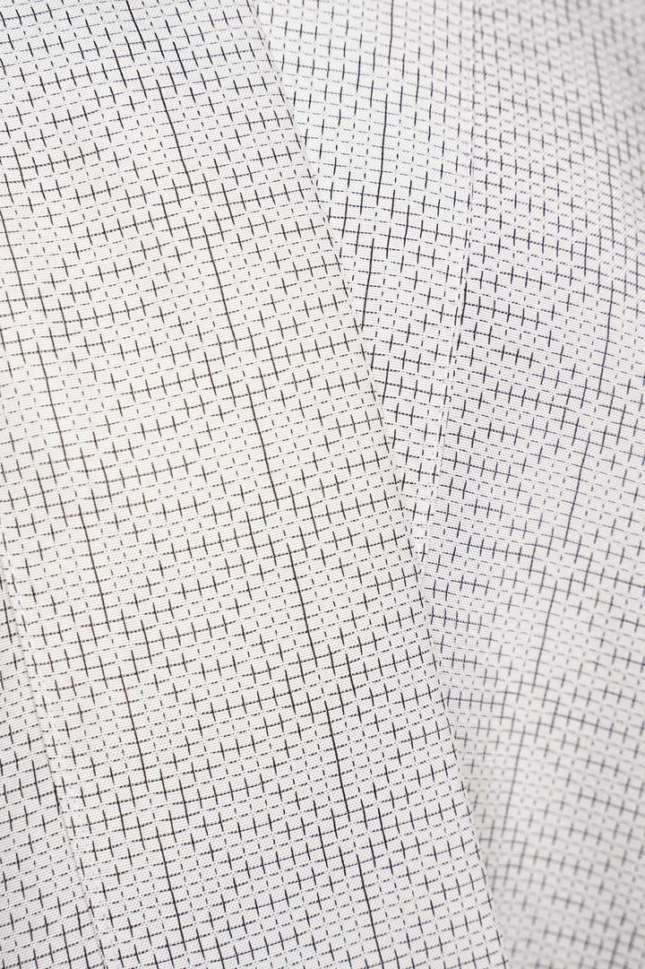 3/4 Sleeves Silk Jacket with Subtle Geometric Designs