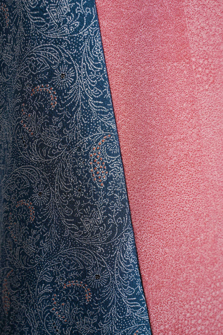 Blue and Pink Silk Shift Dress