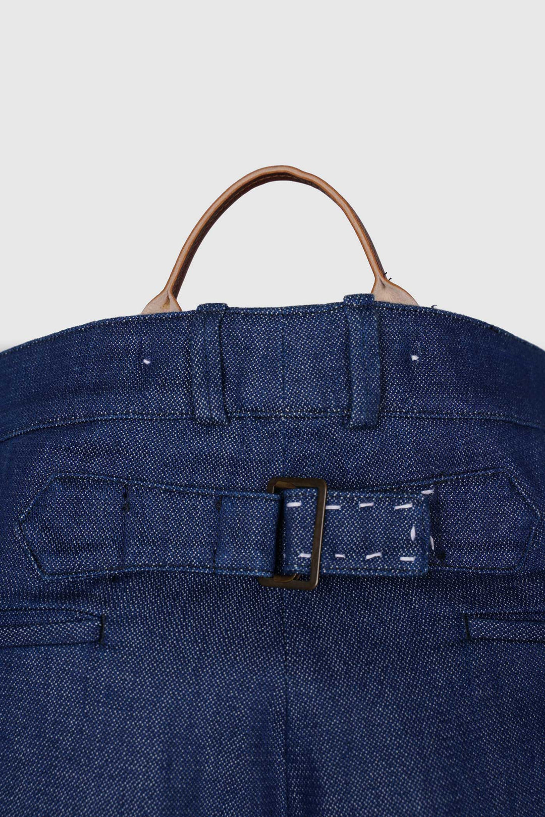 Blue Button Fly Denim with Sashiko Embroidery