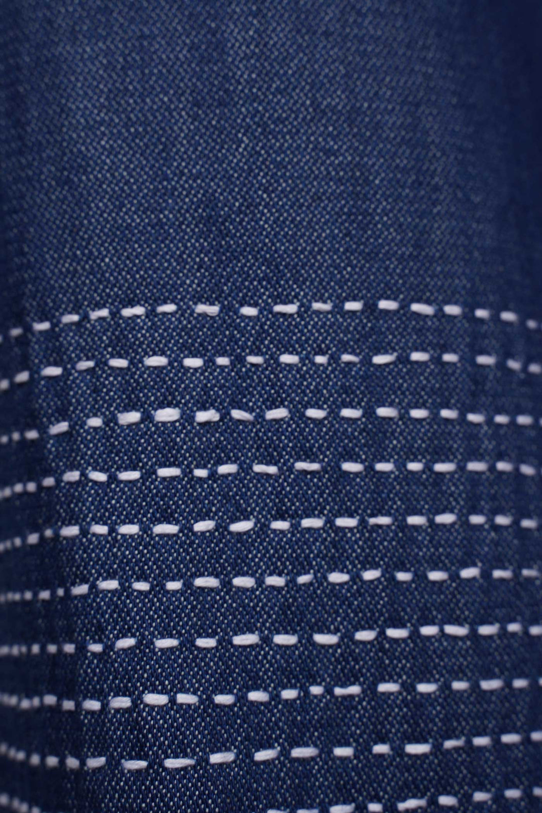 Blue Button Fly Denim with Sashiko Embroidery