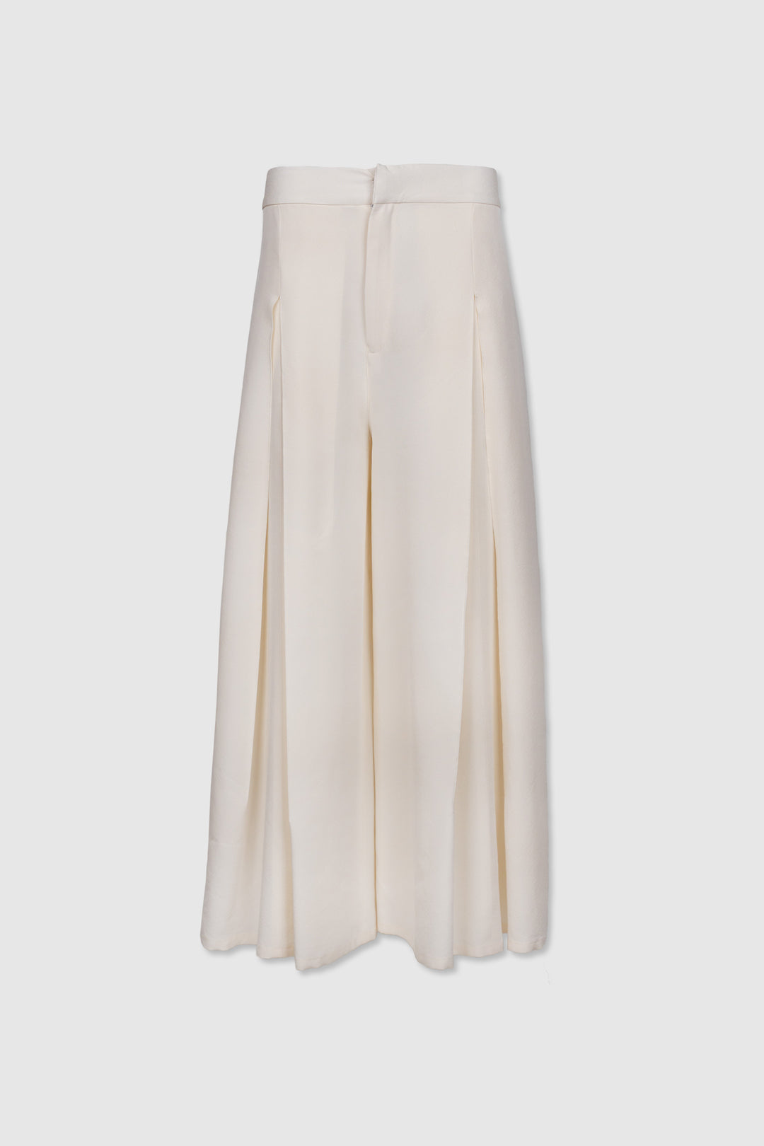 Contemporary Off-White with Black Side Details Silk Pants