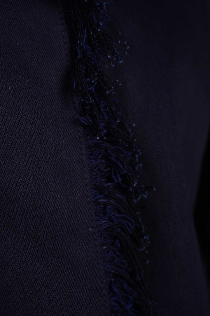Cotton Fine Jacket with Fray-Details