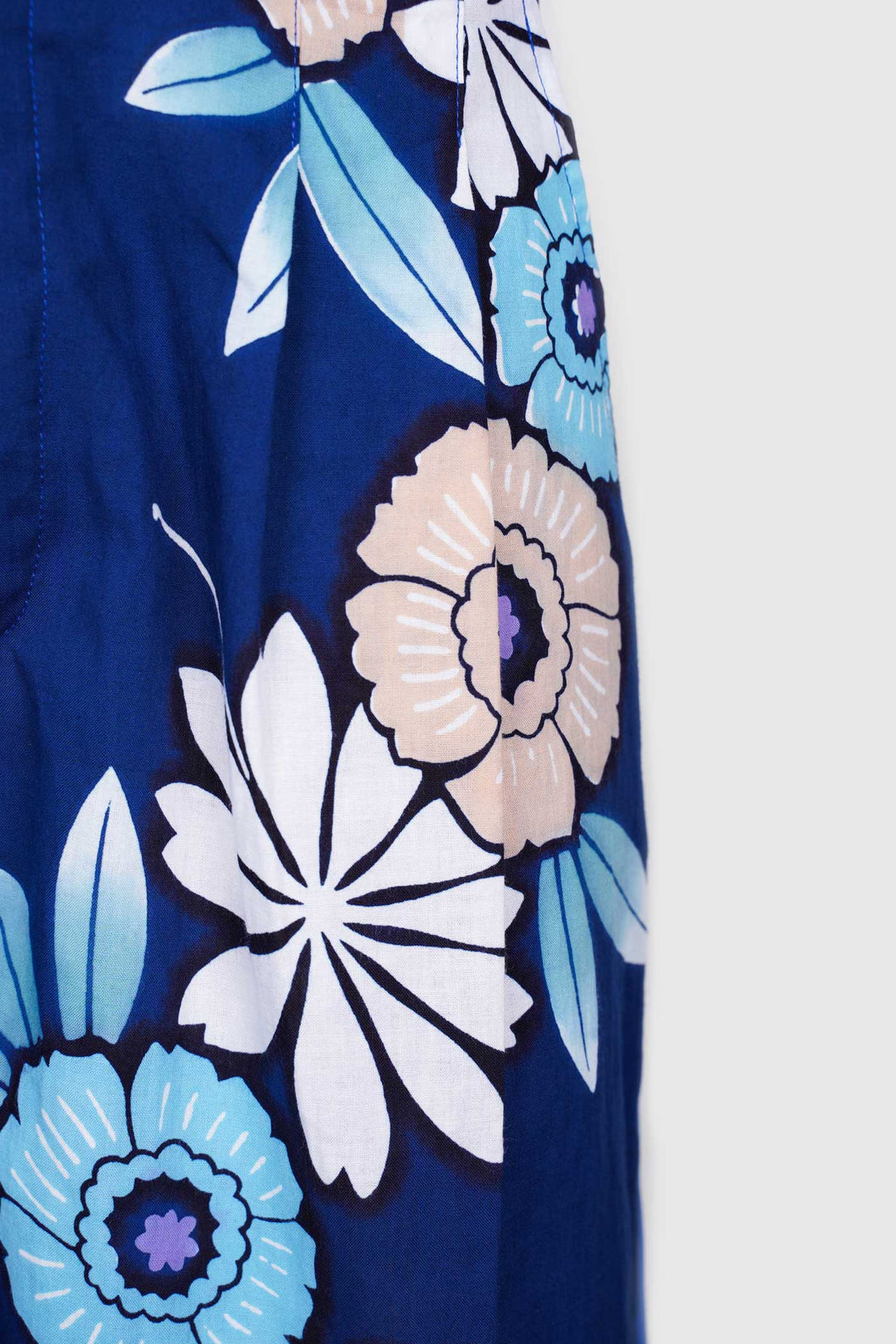 Cotton Lantern Shape Pants With Front Floral Designs