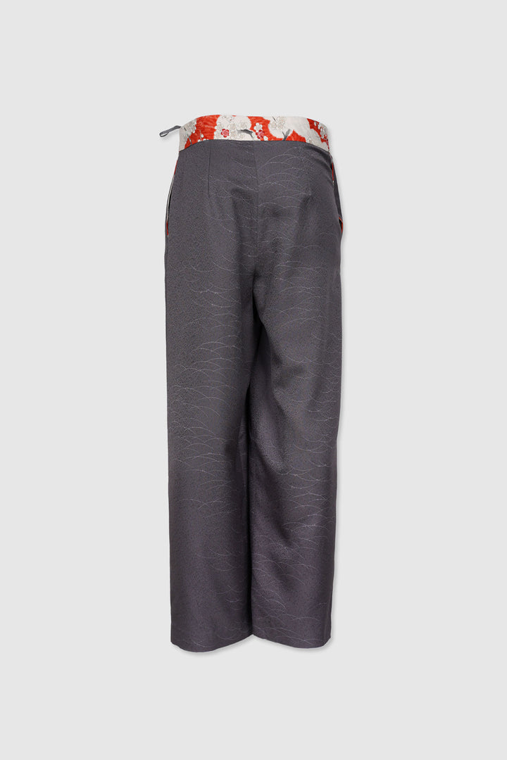 High-Waisted Wide-Leg Silk Pants
