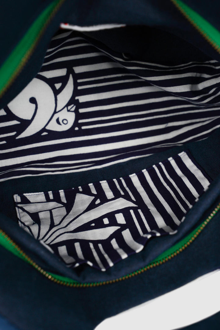 Japanese Patterned Cotton for a Contemporary Bag