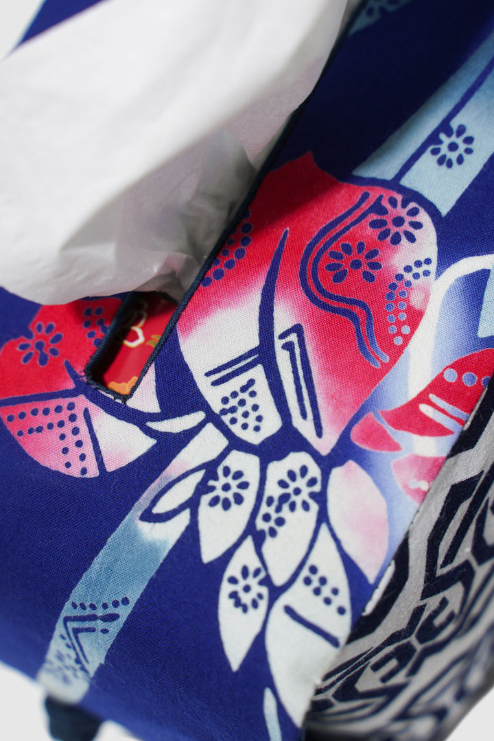 Japanese Yukata Cotton Patchwork for a Contemporary Tissue Box