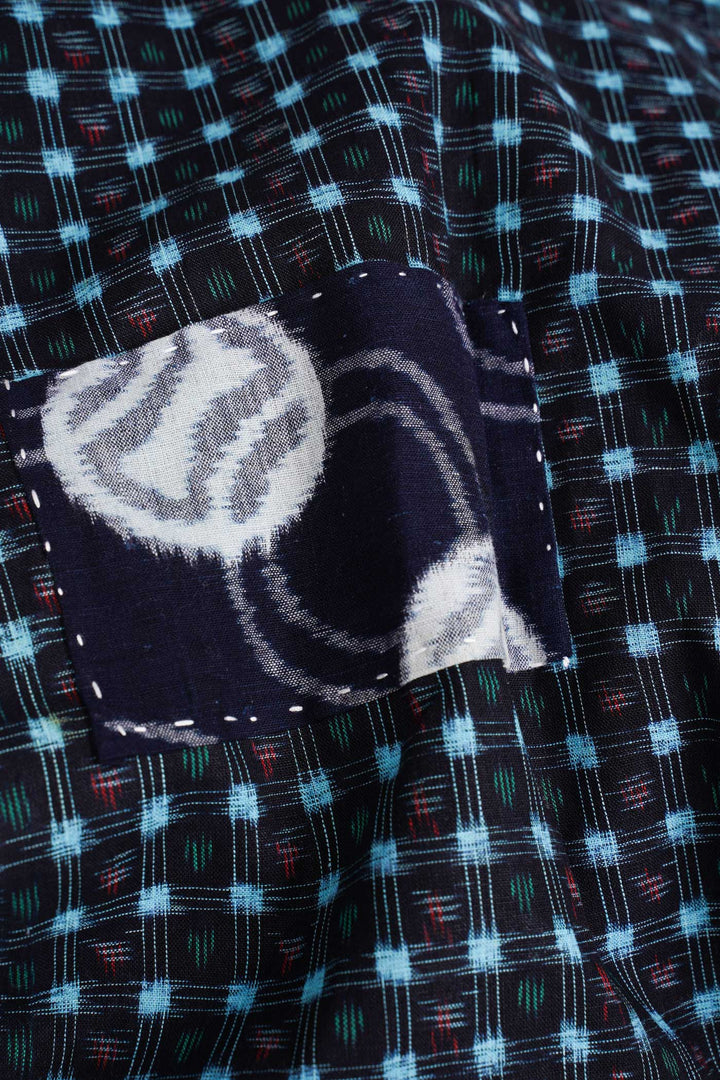 Kasuri Cotton Shawl With Various Patchwork Designs