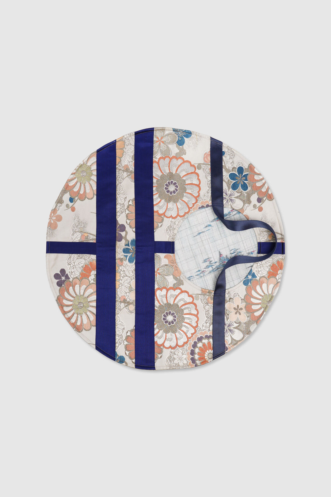 Large Circular Tote Bag With Floral Designs