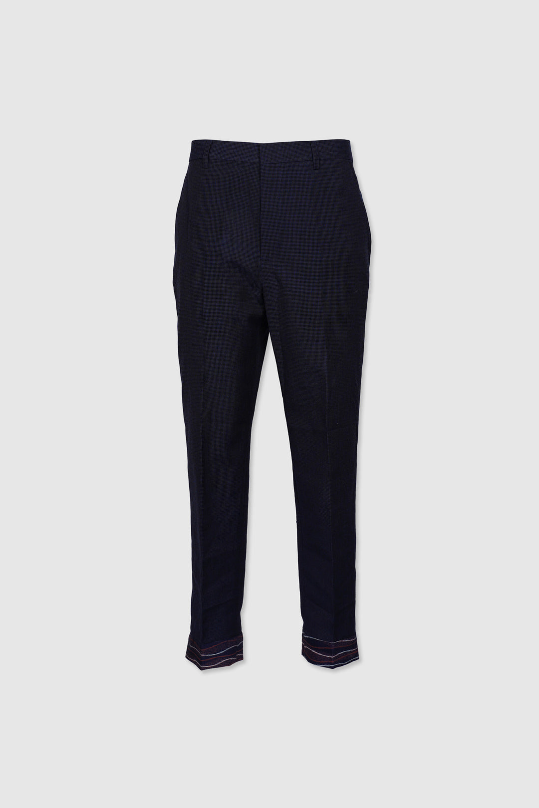 Lightweight Wool Pants with Bottom Hem Detail