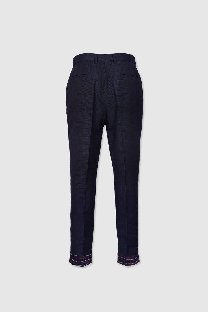 Lightweight Wool Pants with Bottom Hem Detail