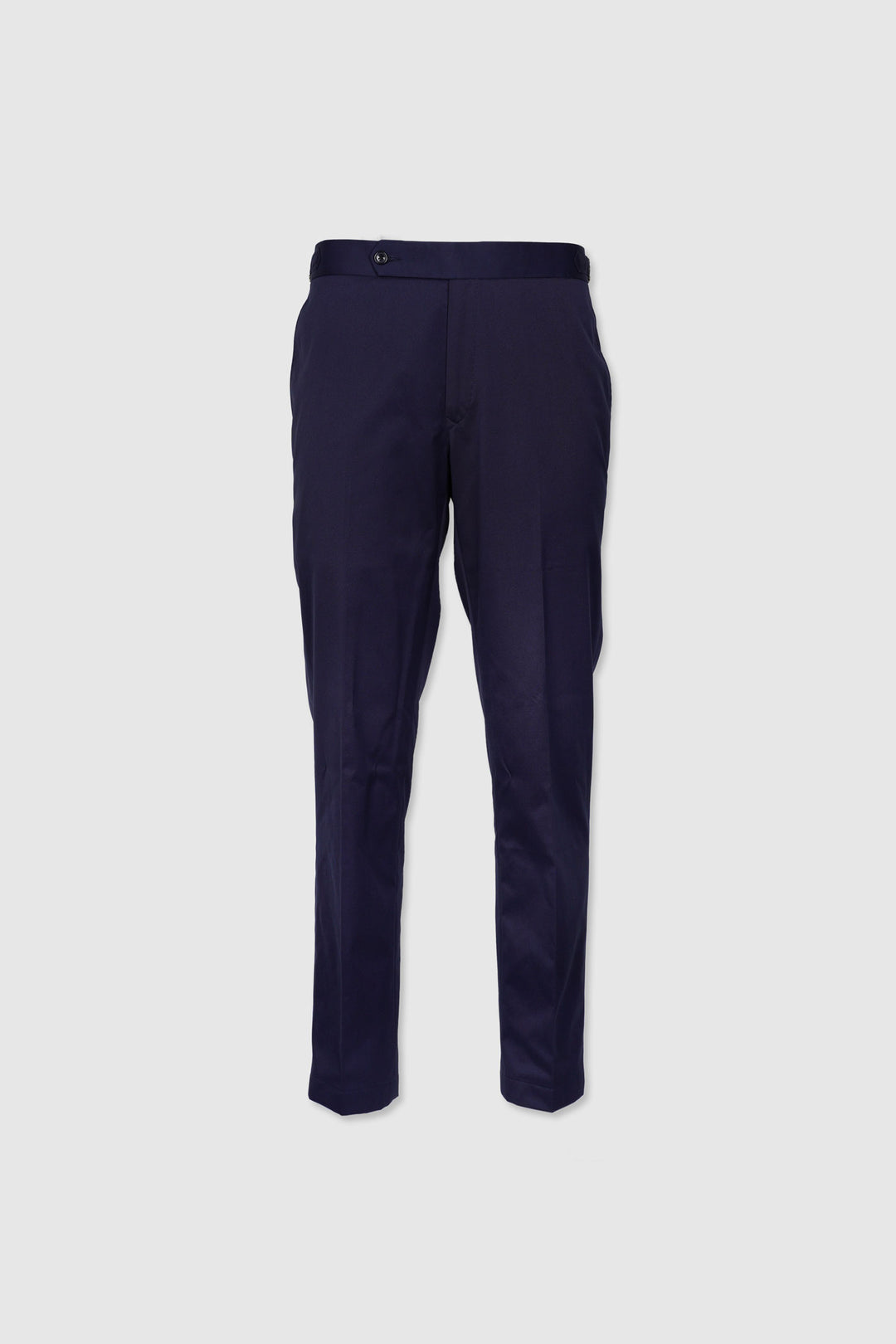 Navy Blue Cotton Tapered Fit Pants