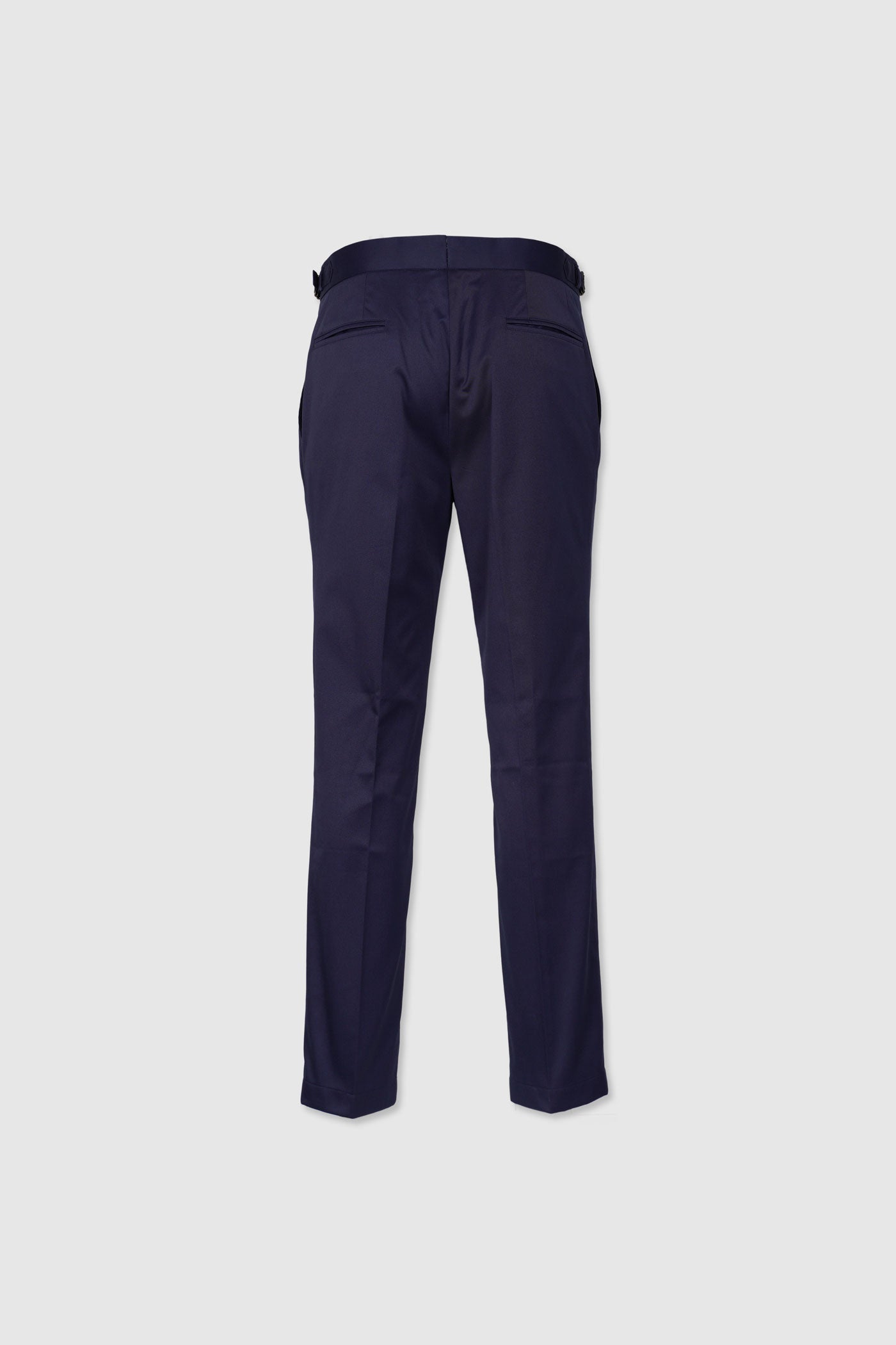 Shop Navy Blue Contemporary Cotton Tapered Fit Pants – DGA