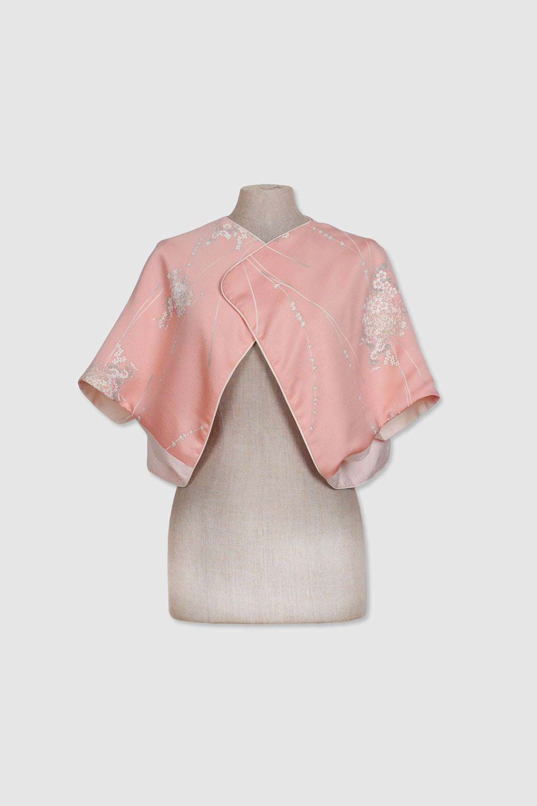 Reversible Bolero Silk Jacket Worn in Four-Way