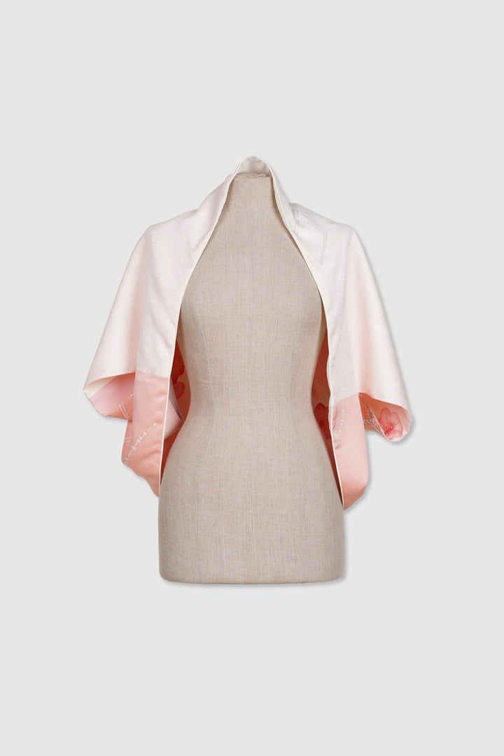 Reversible Bolero Silk Jacket Worn in Four-Way