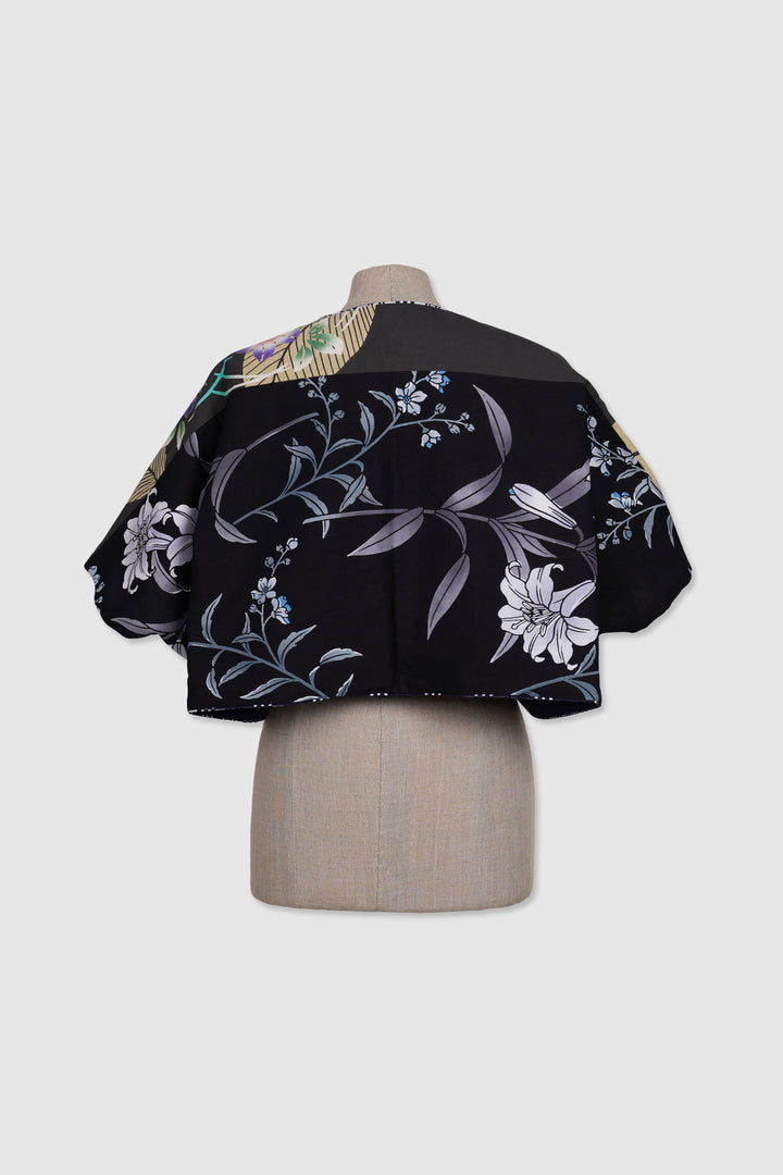 Reversible Bolero Yukata Cotton Jacket Worn in Four-Way