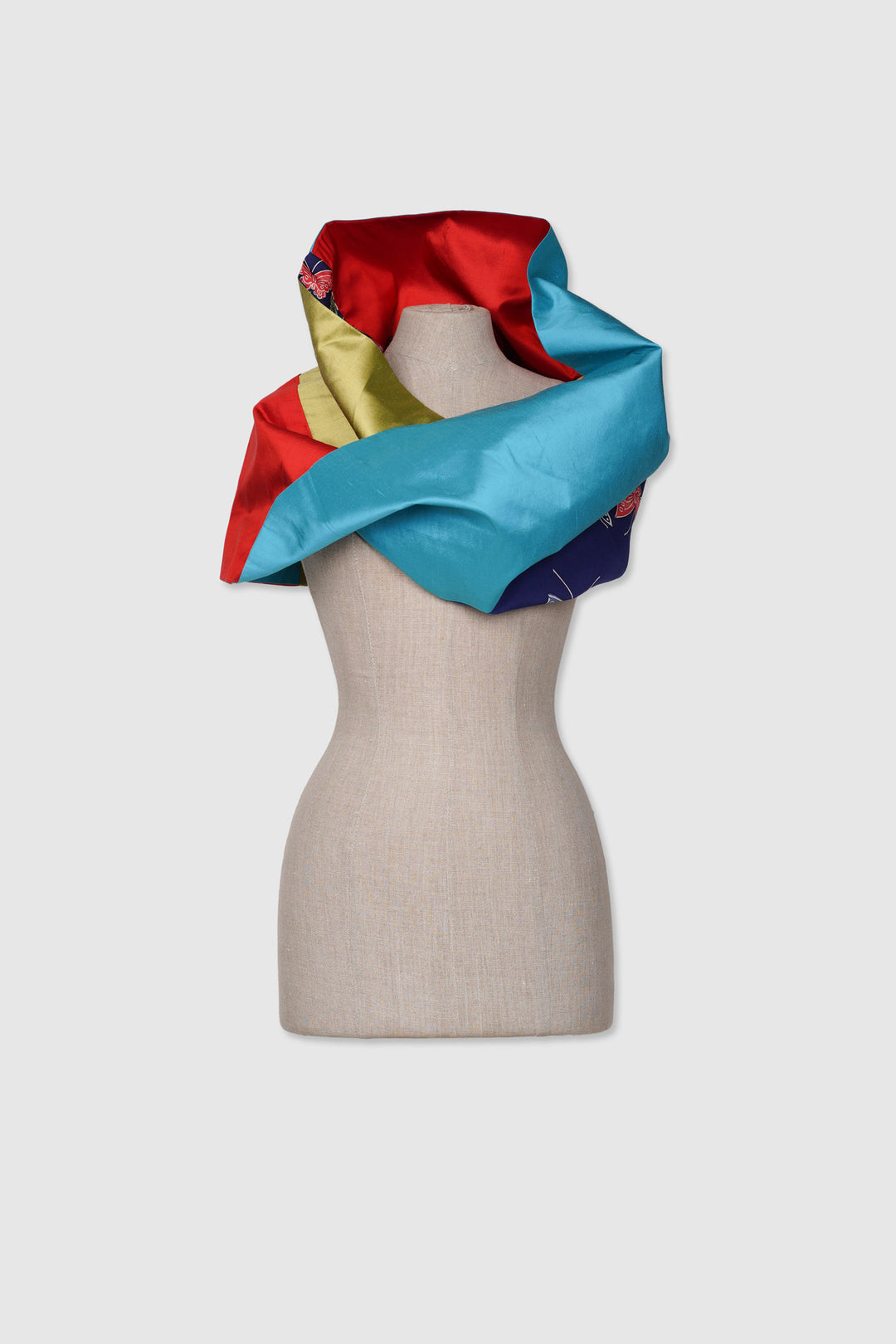 Reversible Silk Mobius Scarf With Multiple Fabrics