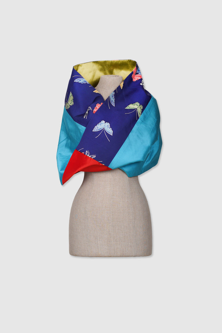 Reversible Silk Mobius Scarf With Multiple Fabrics