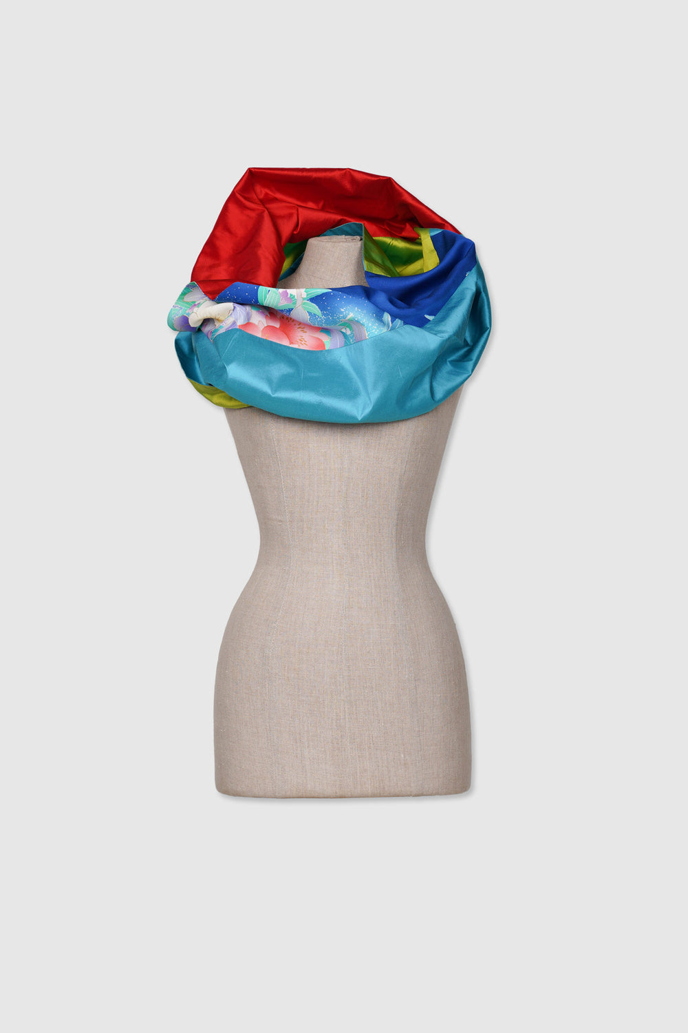 Reversible Silk Mobius Scarf With Multiple Fabrics