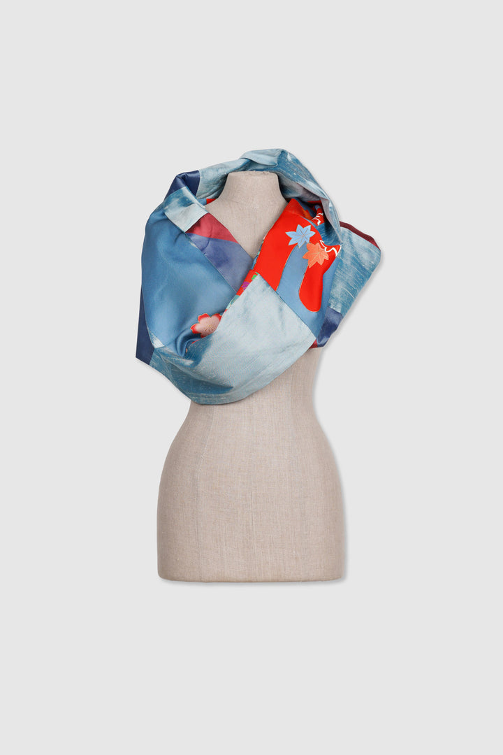 Reversible Silk Mobius Scarf With Multiple Fabrics