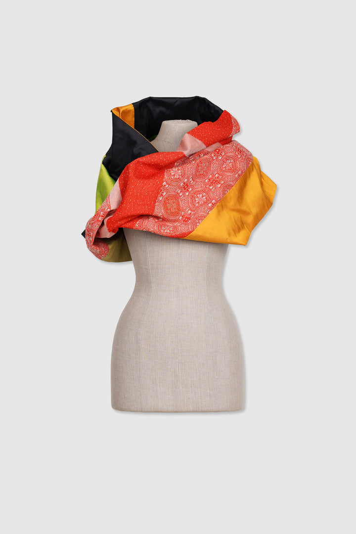 Reversible Silk Mobius Scarf With Multiple Fabrics