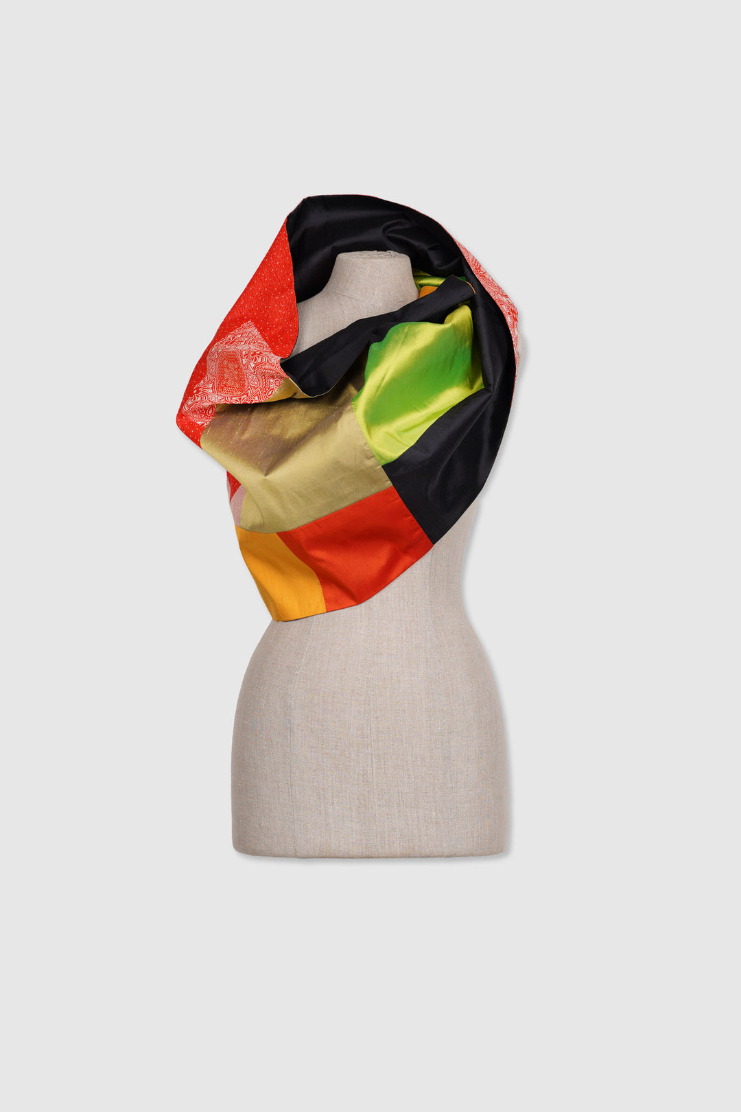 Reversible Silk Mobius Scarf With Multiple Fabrics