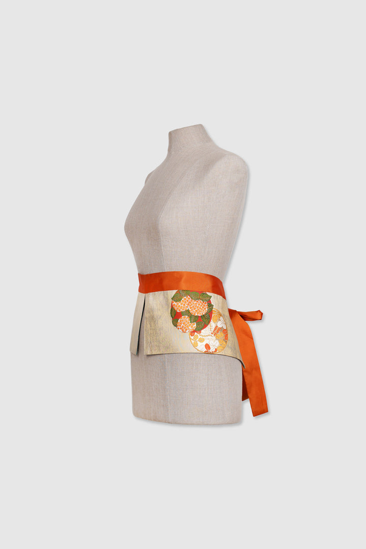 Reversible Two-Panel Silk Belt With Designs