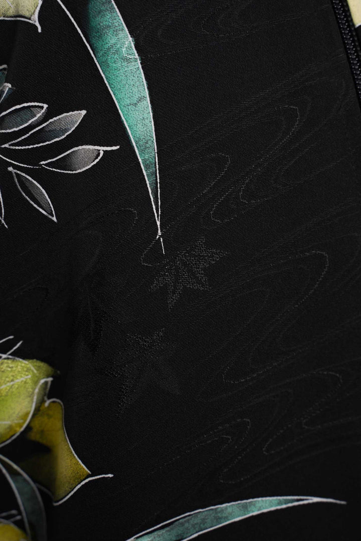 Silk Bomber Jacket with Floral Designs