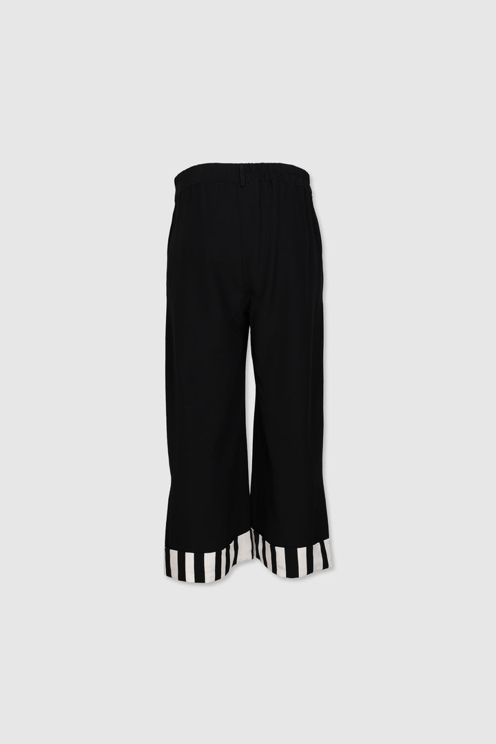 Silk Cuffed Trousers With Highlights