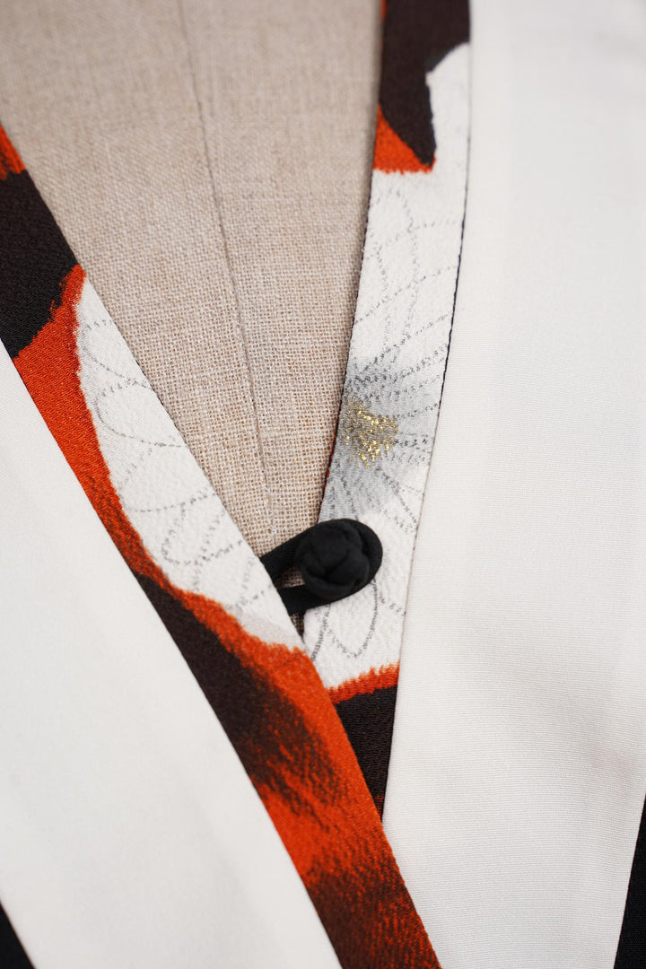Silk Jacket With Half-Sleeves and Floral Print Highlights
