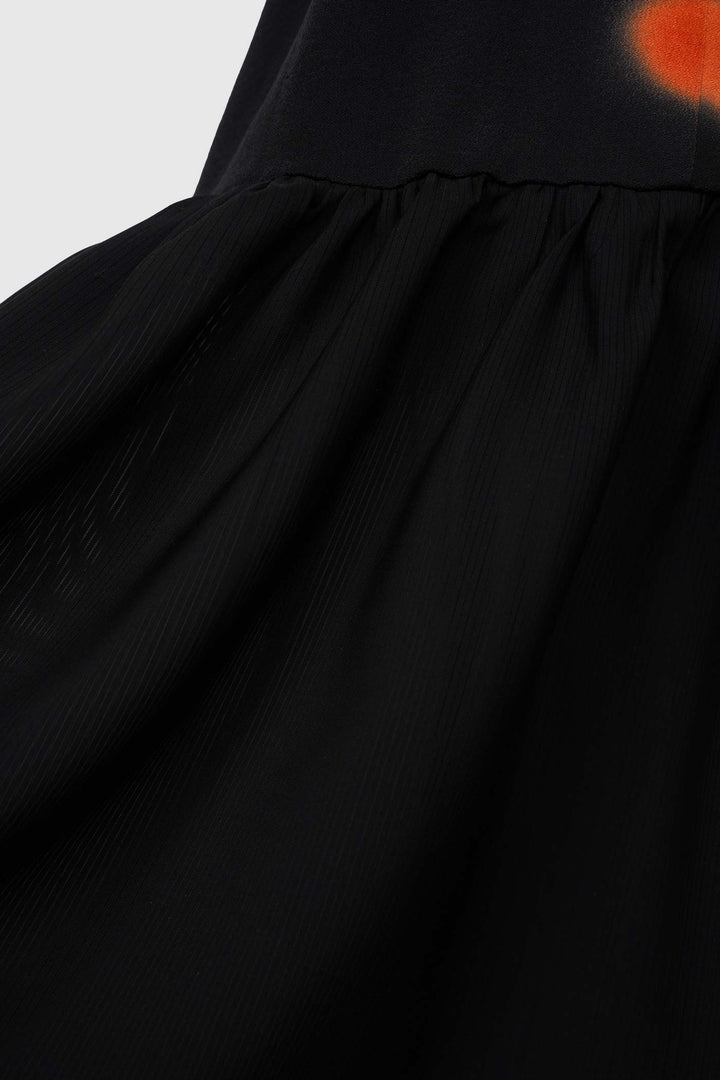 Silk Shift Dress with Peacock and Rich Symbols