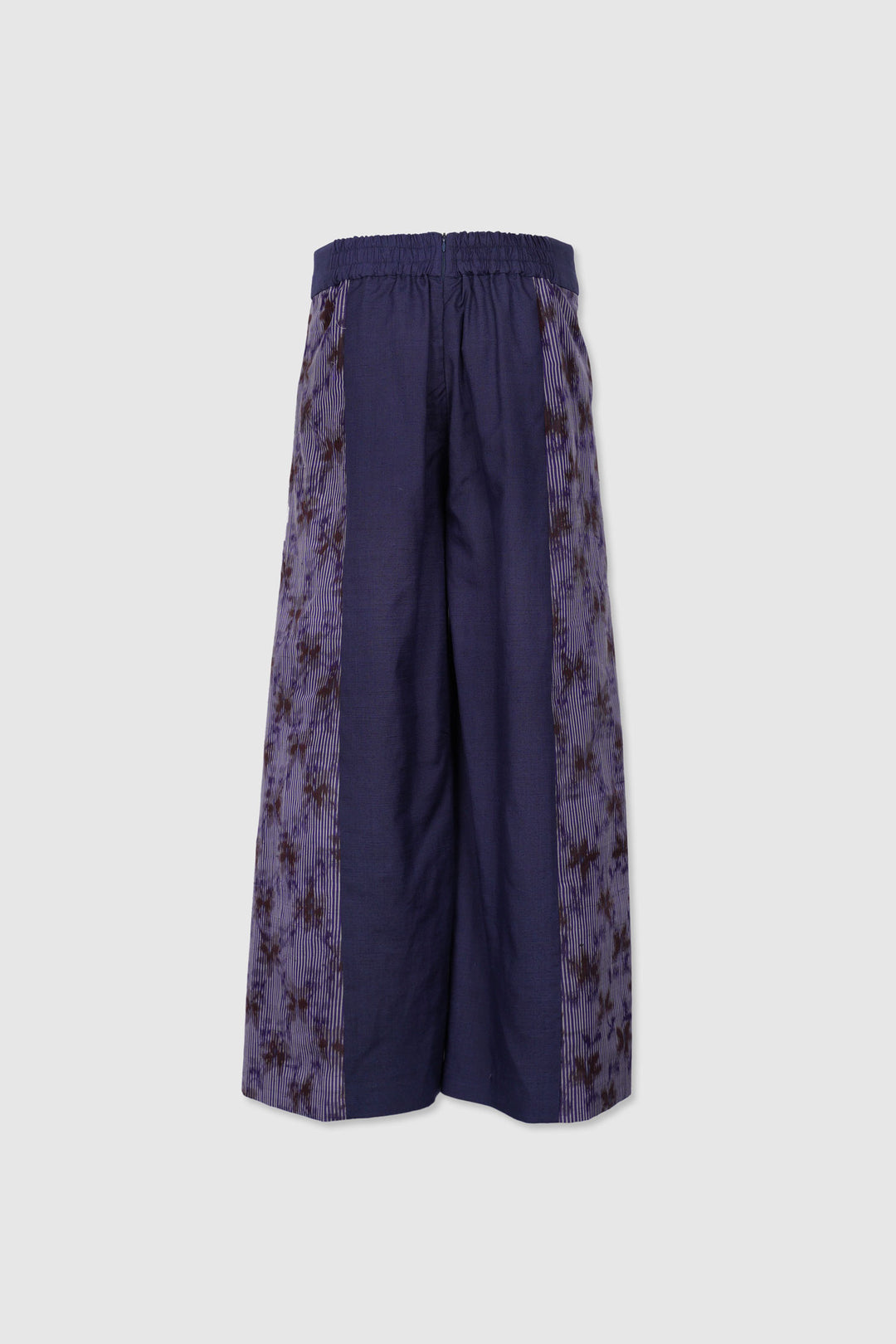 Silk Straight-Cut Trousers with Side Panels