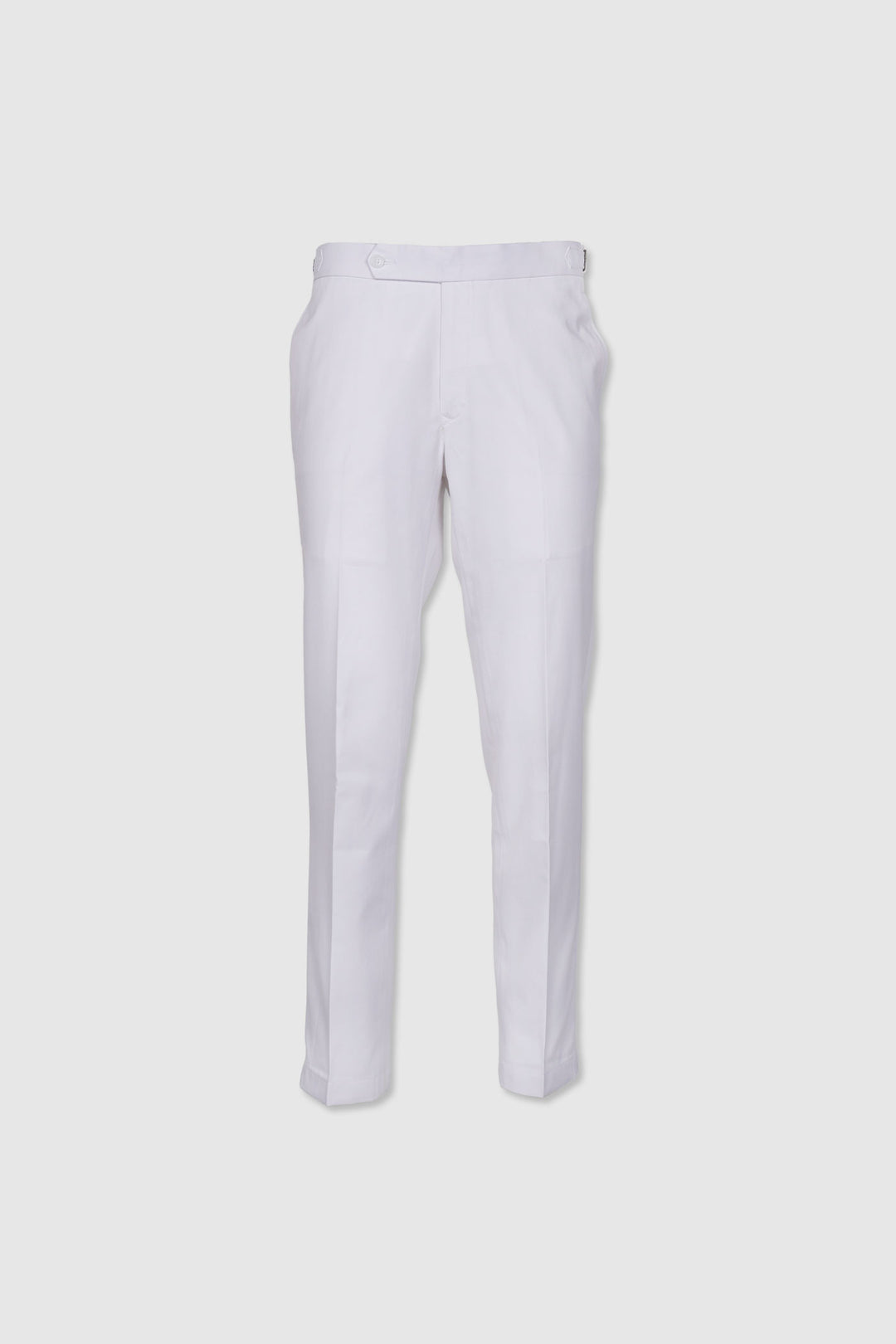 White Cotton Tapered Fit Pants