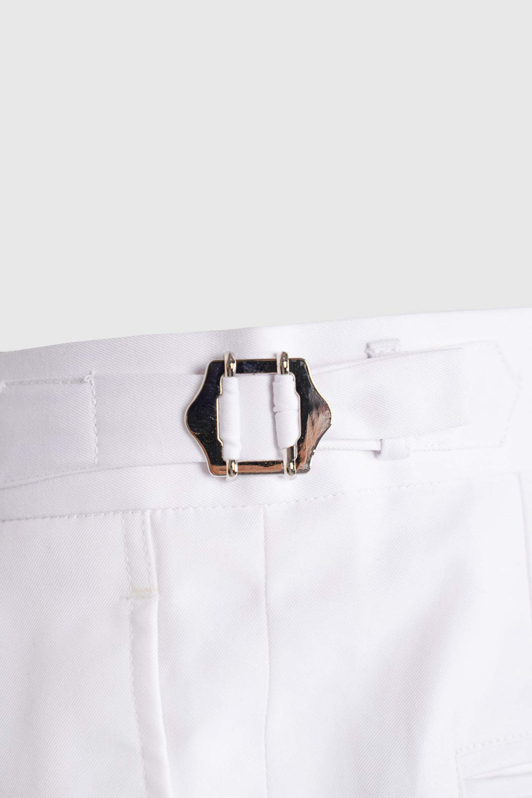 White Cotton Tapered Fit Pants