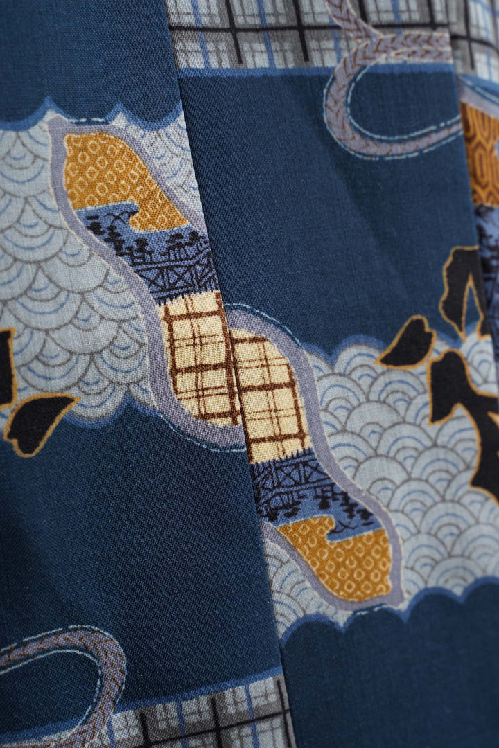 Wool Shift Dress With Japanese Characters and Motifs